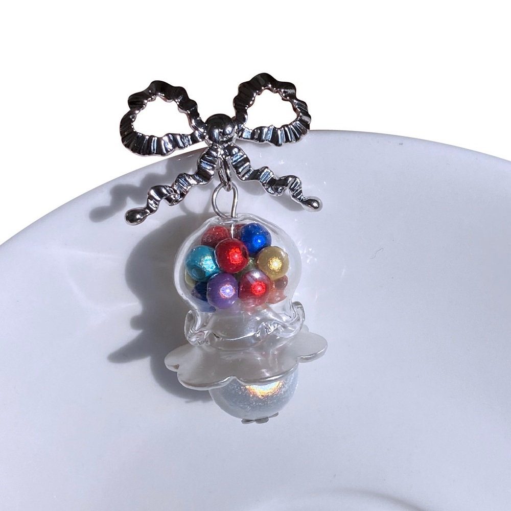 Reflective beads jellyfish earrings